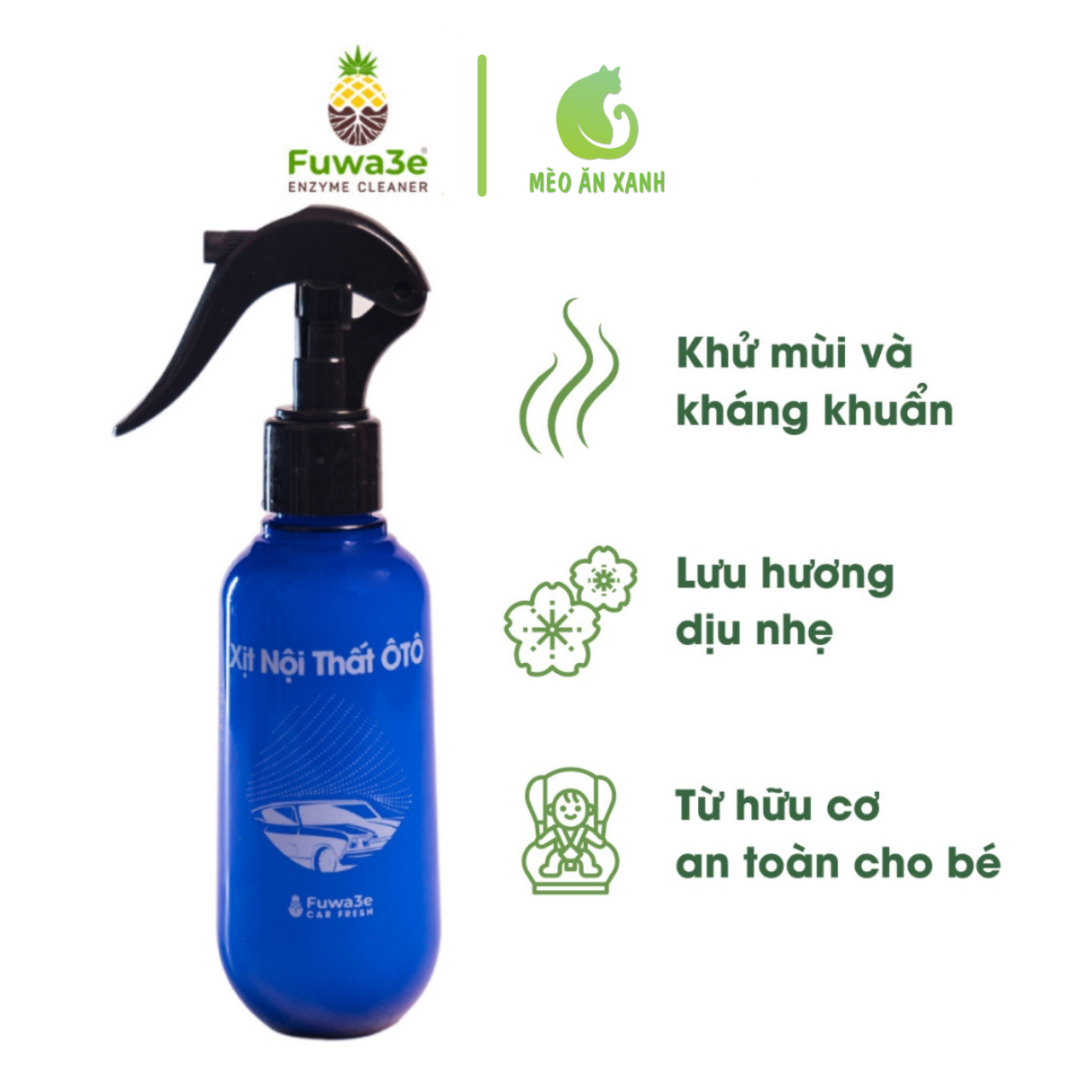 Chai Xịt Khử Mùi Ô Tô Fuwa3e Giúp Khử Mùi Và Khử Khuẩn Nấm Mốc 150ml