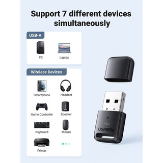 Thiết bị USB Bluetooth 5.3 Ugreen  90225 (Kết nối cùng lúc 7 thiết bị)