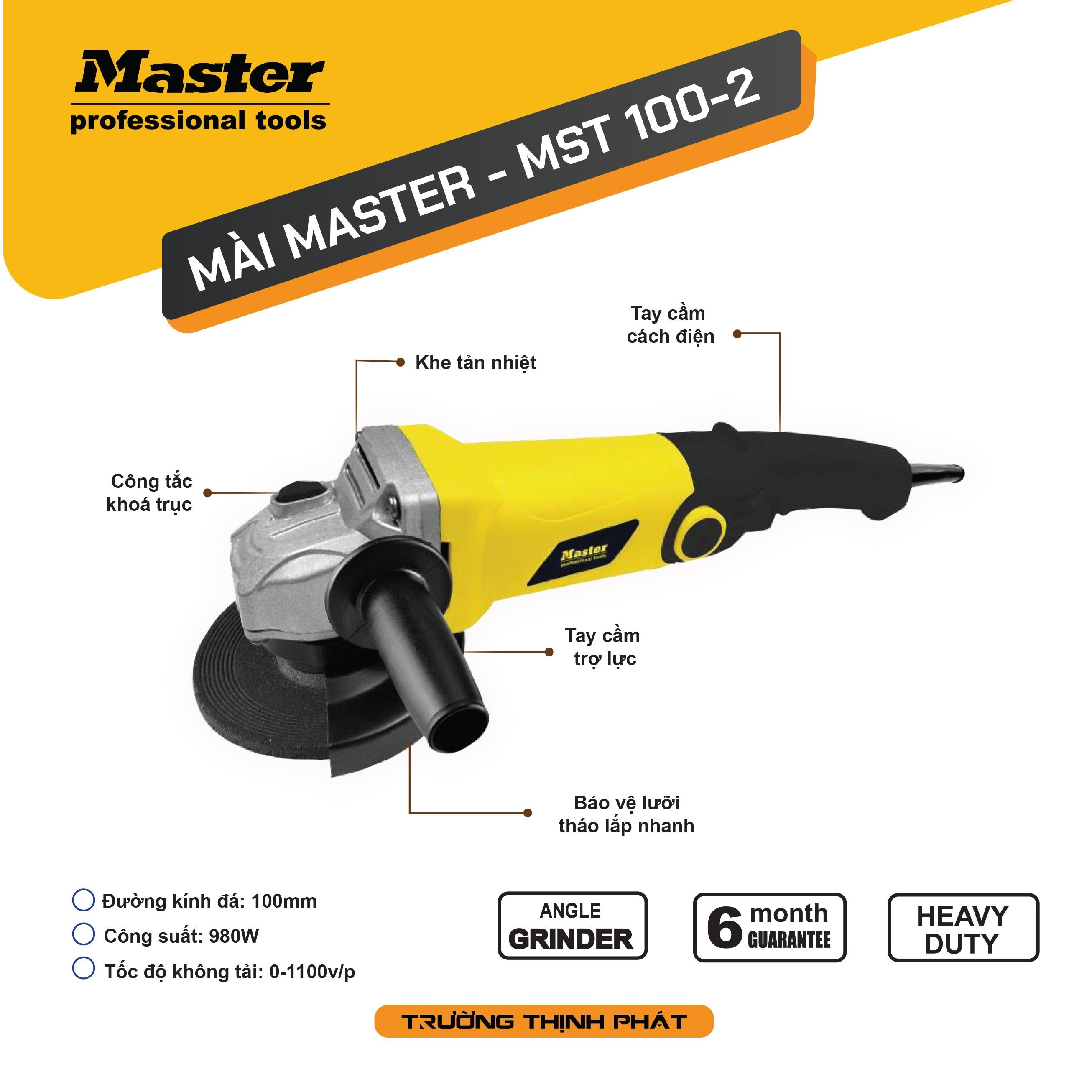 Máy Mài, Máy Căt 1 Tấc MASTER 980W Đuôi Dài - MST 100-2