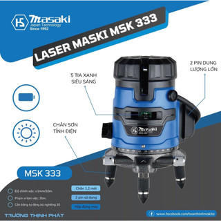 Máy cân mực bắn cốt laser masaki tia xanh - msk 333 - tặng kèm chân laser 1m2