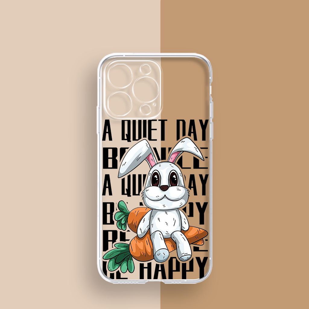 Ốp Điện Thoại Dẻo thỏ trắng baby và cà rốt Chống Sốc Cho 13 12 11 Pro Max X Xr Xs Max 8 7 6 6s Plus uh225