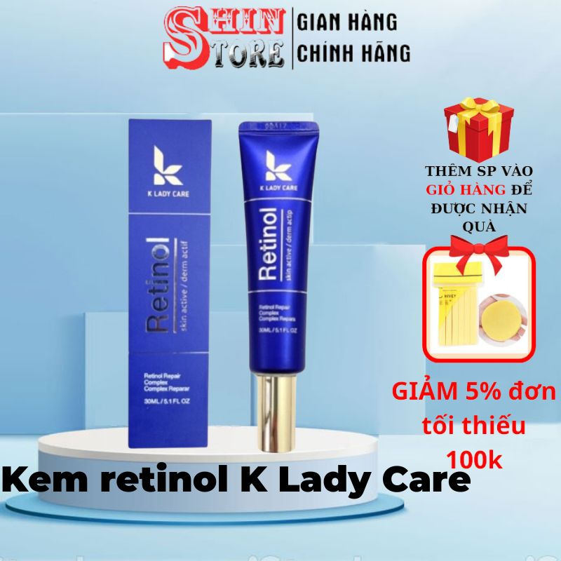 Kem Dưỡng Da Retinol 0.5% K Lady Care Bakuchiol 30ml Hàn Quốc Giữ Ẩm, Kiềm Dầu Giúp Da Căng Bóng