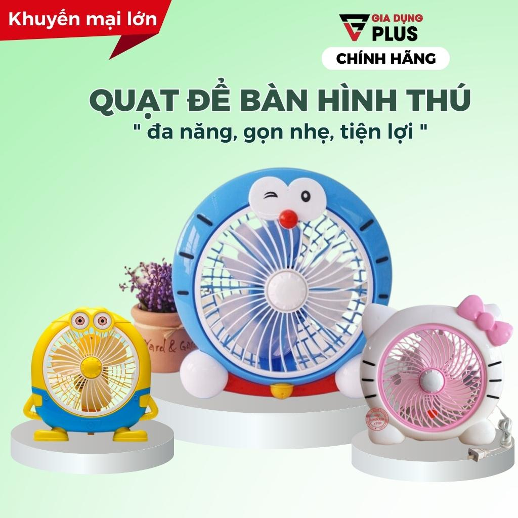 Quạt để bàn mini hình thú đáng yêu, quạt để bàn cắm điện nhỏ gọn dùng trong văn phòng để bàn làm việc cực tiện