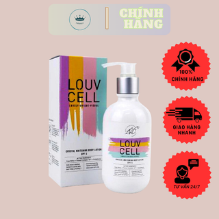 [MUA 1 TẶNG 1 KHĂN TẨY TRANG] Sữa dưỡng trắng da toàn thân Body Louv Cell (Chai có vòi)