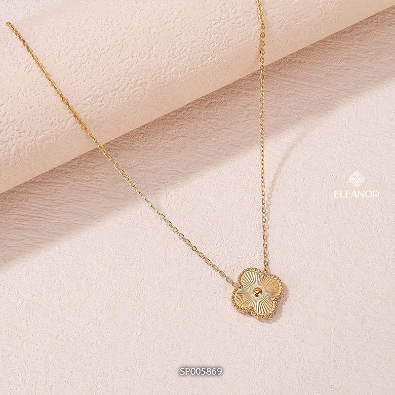 Dây chuyền nữ titan Eleanor Accessories mặt hình hoa basic phụ kiện trang sức 5869