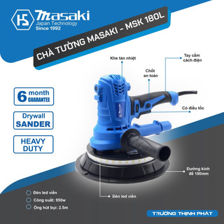 Máy chà tường masaki 180mm - msk 180l - đèn led siêu sáng