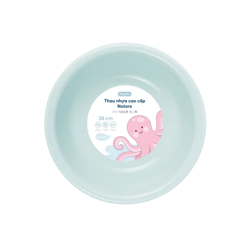 Thau nhựa rửa mặt cho bé Notoro inochi 21cm, 27cm, 32cm, 38cm, 50cm, màu sắc tươi sáng, chất liệu nhựa an toàn