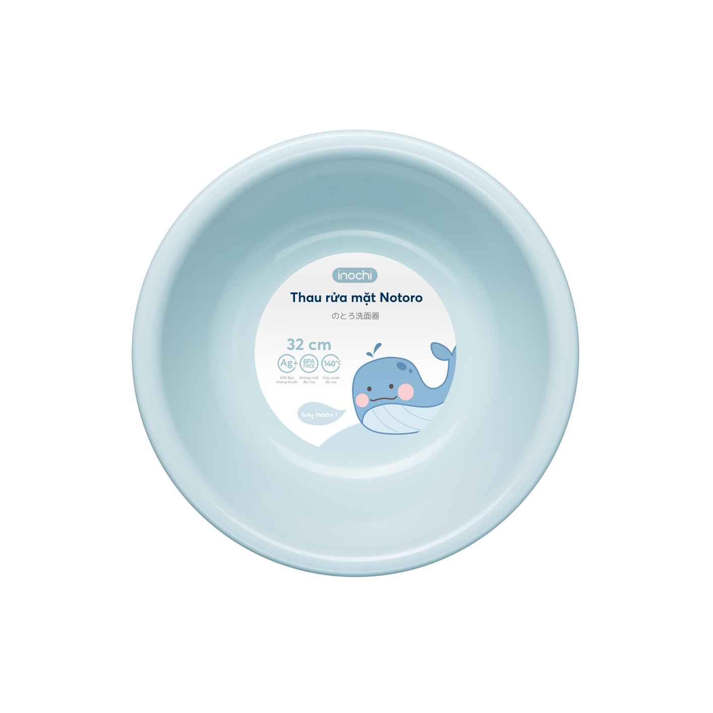 Thau nhựa rửa mặt cho bé Notoro inochi 21cm, 27cm, 32cm, 38cm, 50cm, màu sắc tươi sáng, chất liệu nhựa an toàn