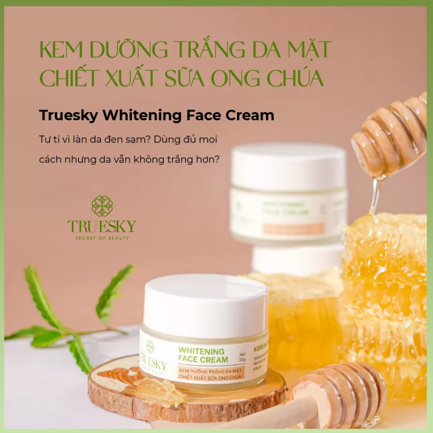 (Chính hãng) Kem dưỡng trắng hồng da mặt Truesky chiết xuất sữa ong chúa