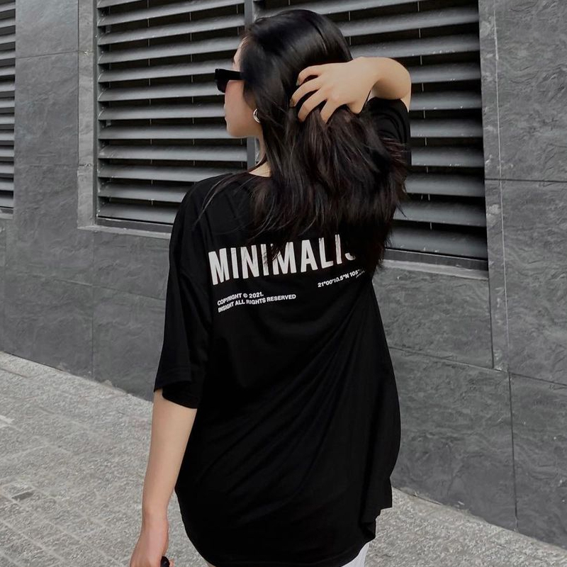 Áo thun nữ minimal MIR - Make It Rain minimalism design cotton dáng tay lỡ phong cách basic