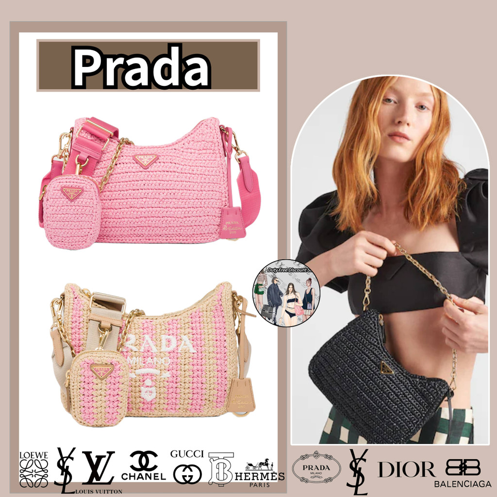 hàng hiệu Prada Re-Edition 2005 Túi xách Raffia/Túi đeo chéo/Túi đeo vai/Mới/Mua hàng chính hãng