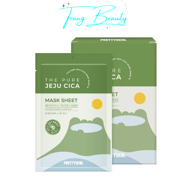 Mặt Nạ Rau Má THE PURE JEJU CICA PRETTYSKIN Hộp 10 Chiếc