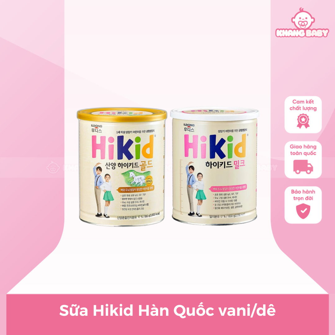 Sữa Hikid Hàn Quốc Tăng Chiều Cao Vị Vani 600G Sữa Premium 700G