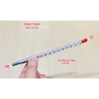 Chổi cước thông ống sợi Nilong trắng 12mm ren M6