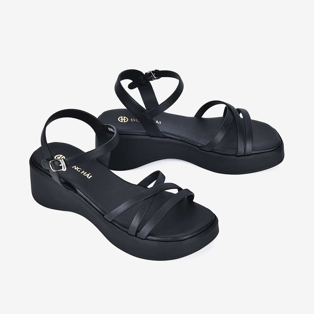 Giày Sandals Nữ Đông Hải Đế Xuồng Quai Mảnh Đan Chéo - S32D1