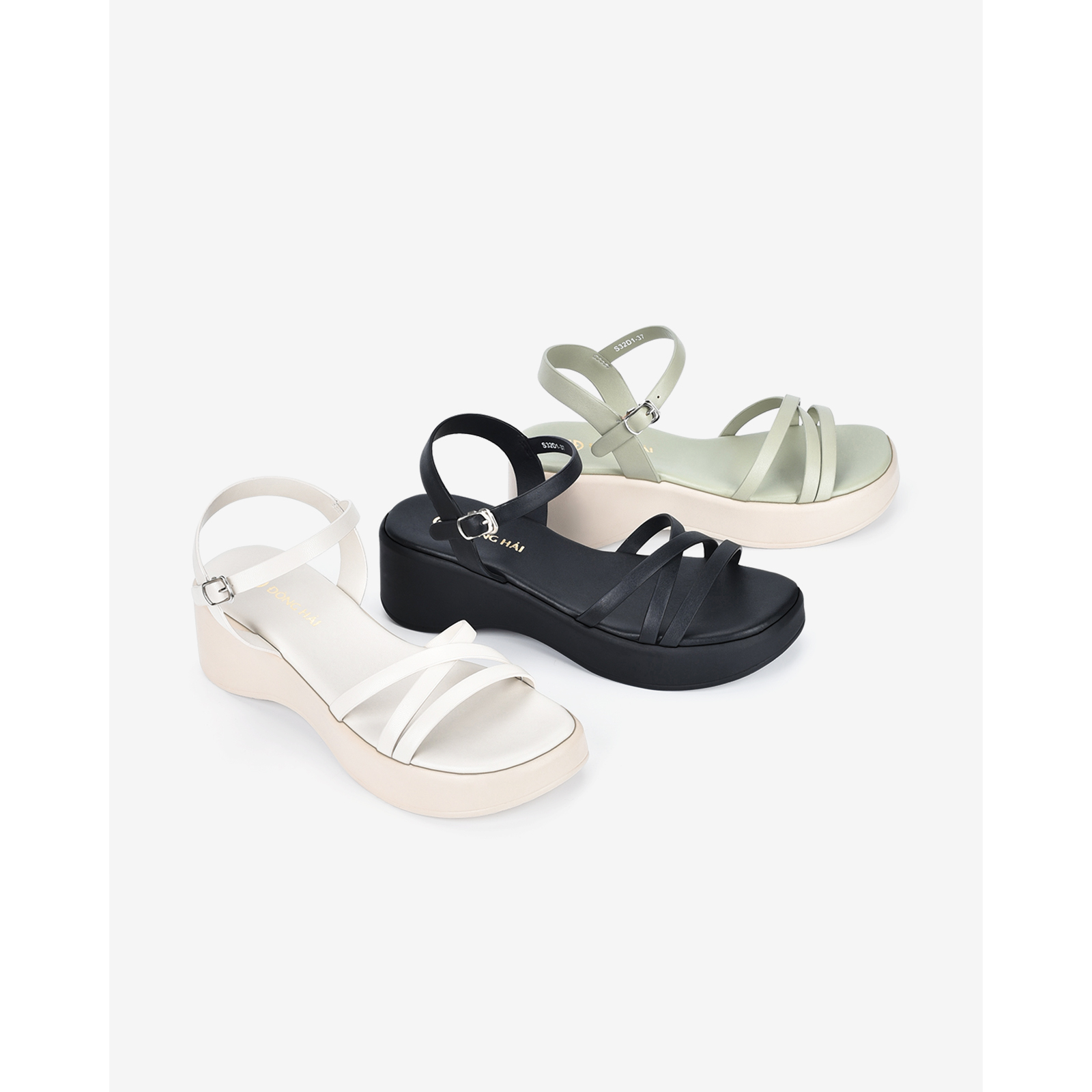 Giày Sandals Nữ Đông Hải Đế Xuồng Quai Mảnh Đan Chéo - S32D1