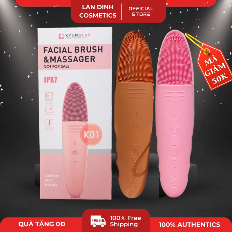 (HÀNG CHÍNH HÃNG CÔNG TY) Máy Rửa Mặt KyungLab Nhỏ Gọn Tiện Lợi Facial Brush &amp; Massager - Lan Đinh Cosmetic