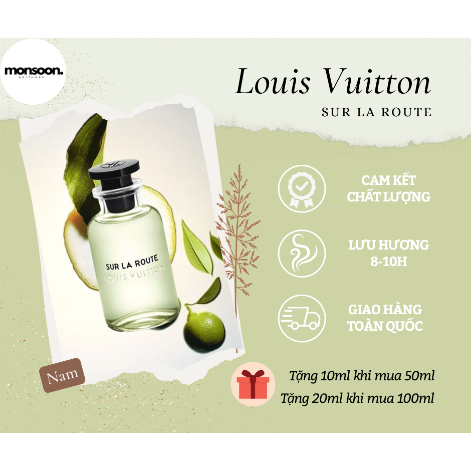 Nước hoa nam Louis Vuitton LV Sur La Route EDP cao cấp Monsoon thơm lâu mùi cam tươi mát dịu nhẹ trẻ trung