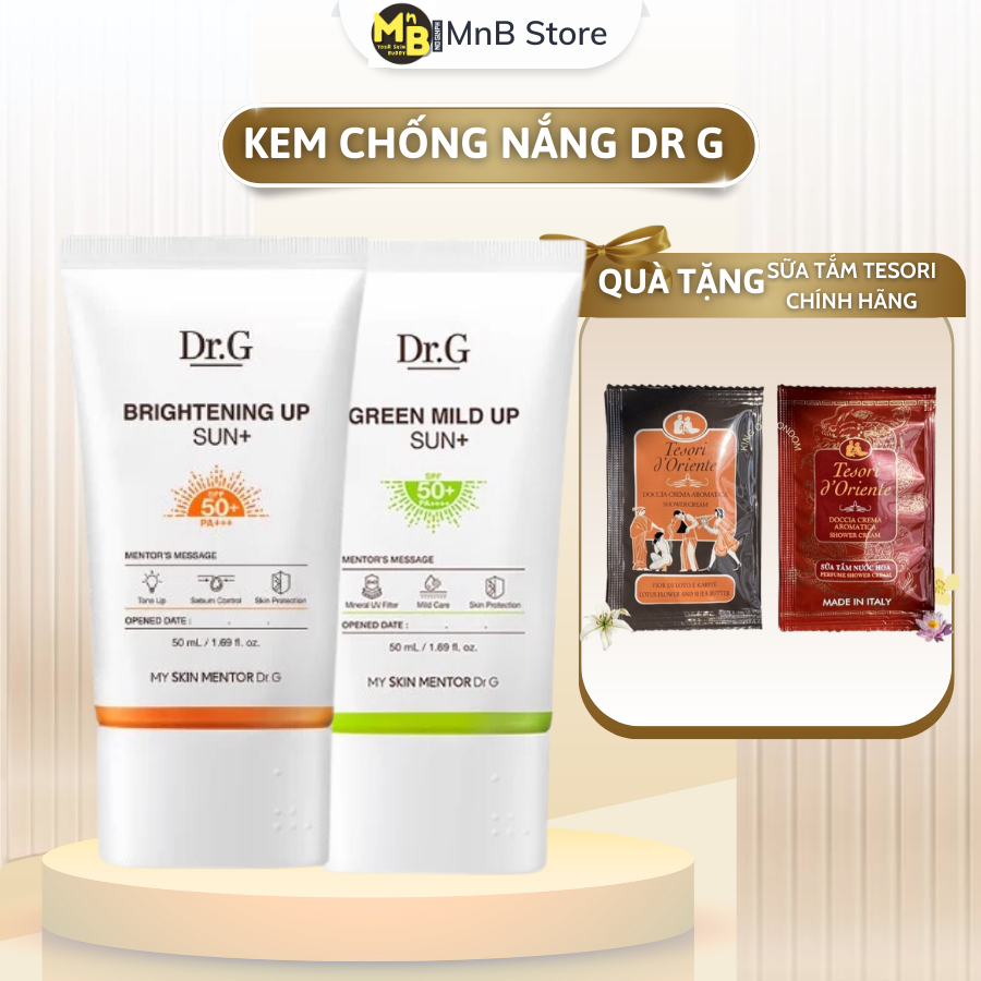 Kem Chống Nắng Dr.G Brightening Up Green Mild Up Sun + DRG Tone Up Cam Xanh Dr G 50ml