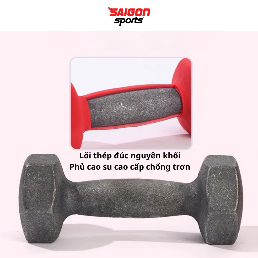 Tạ tập tay cho bé 0,5kg tạ tập tay tại nhà có lõi thép bọc cao su cao cấp - SÀI GÒN SPORT