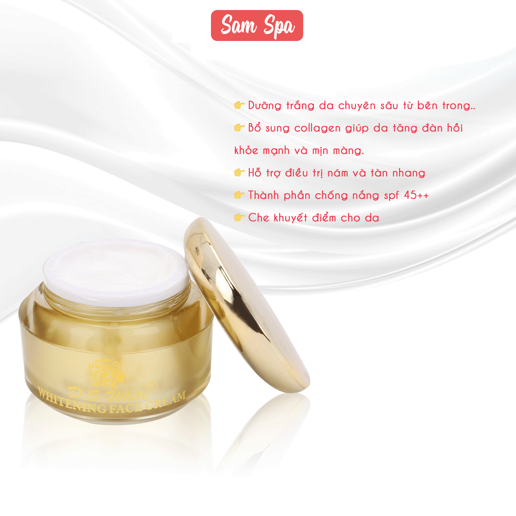 Kem Face Phủ Lụa, Kem Dưỡng Trắng Da Mặt Makeup Mờ Nám, Tàn Nhang 25gr Thương Hiệu D.S White