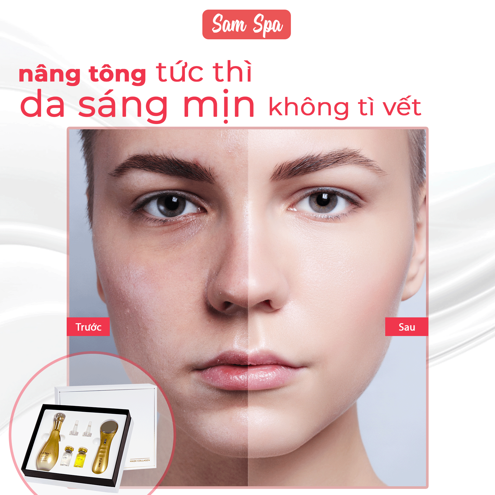 Cấy Trắng Da Mặt Nguyên Bào Sợi Dưỡng Trắng, Căng Bóng, Mờ Nám Tàn Nhang