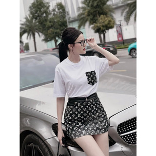 Set áo phông phối túi mix chân váy Lv siêu xinh hót hit