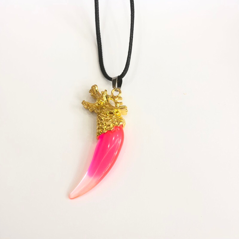 Vòng cổ dây da đen răng nanh, móng vuốt, dây chuyền nam