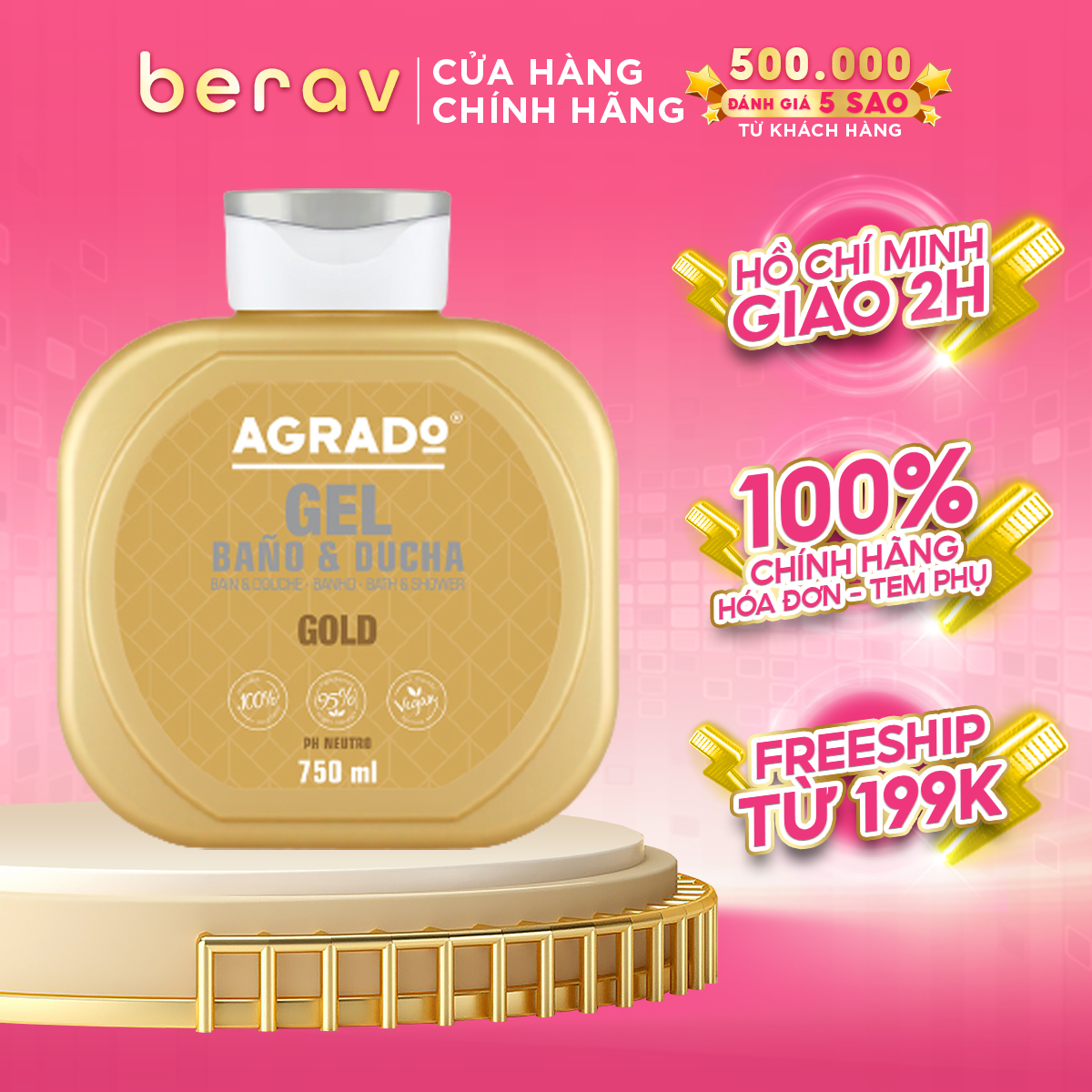 Sữa tắm Agrado Gold 750ml