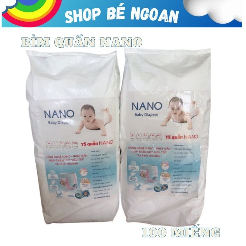 Bỉm quần Nano size M/L/XL/XXL/XXXL Shop Bé Ngoan
