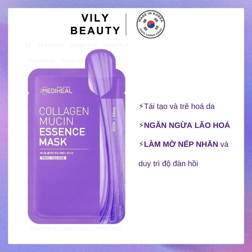 Mặt Nạ Giảm Nếp Nhăn Ngăn Ngừa Lão Hoá Mediheal Collagen Mucin Essence Mask 20ml