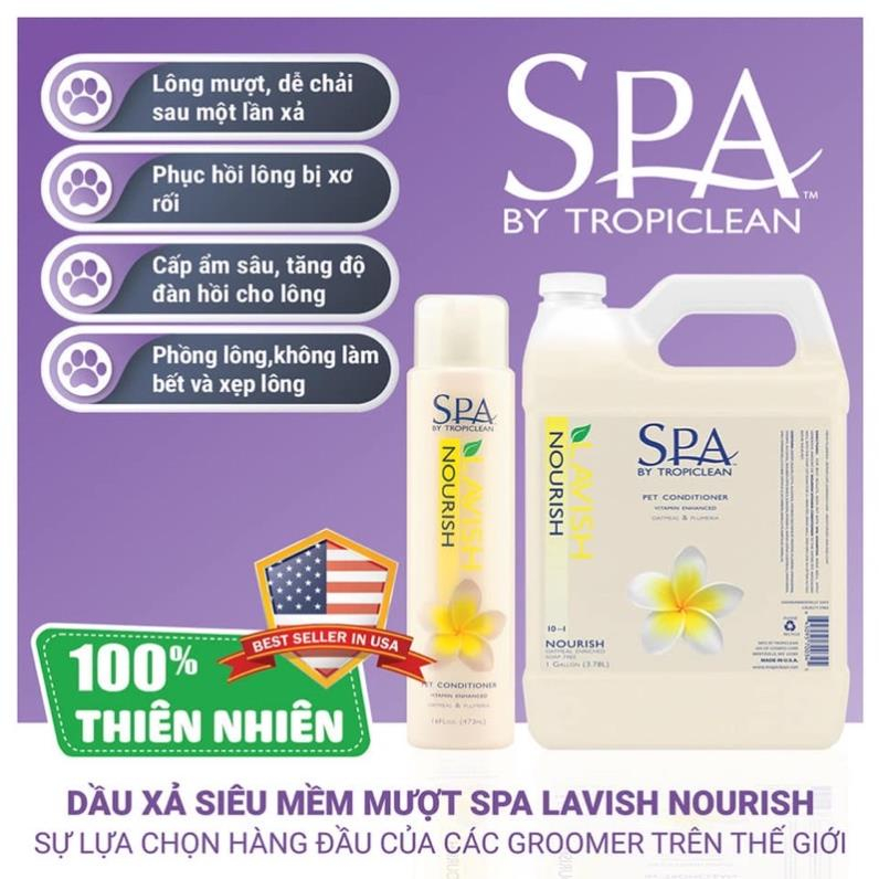 Sữa tắm và dầu xả Tropiclean dưỡng lông cao cấp cho chó mèo - đủ mùi hương - SPA Tropiclean