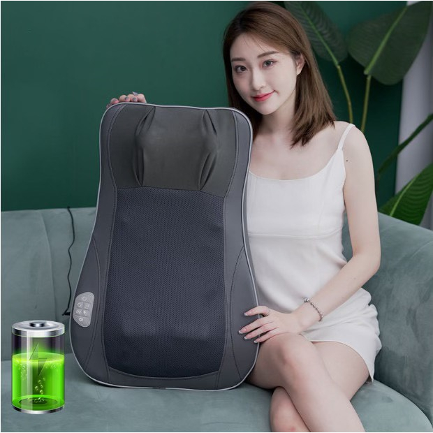 Gối massage hồng ngoại - model 2023 SKGD-2023 - đầu mát-xa cải tiển, con lăn 4D - đệm massage toàn thân