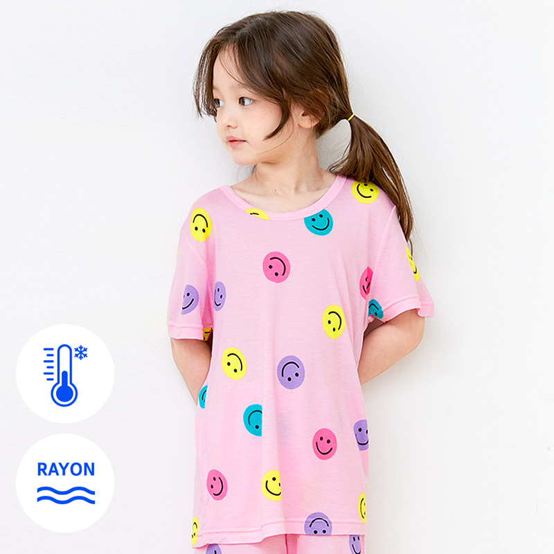 Đồ bộ ngắn tay quần áo Cool Feel mịn siêu mỏng mát mặc nhà mùa hè cho bé trai Unifriend Hàn Quốc U2023-36