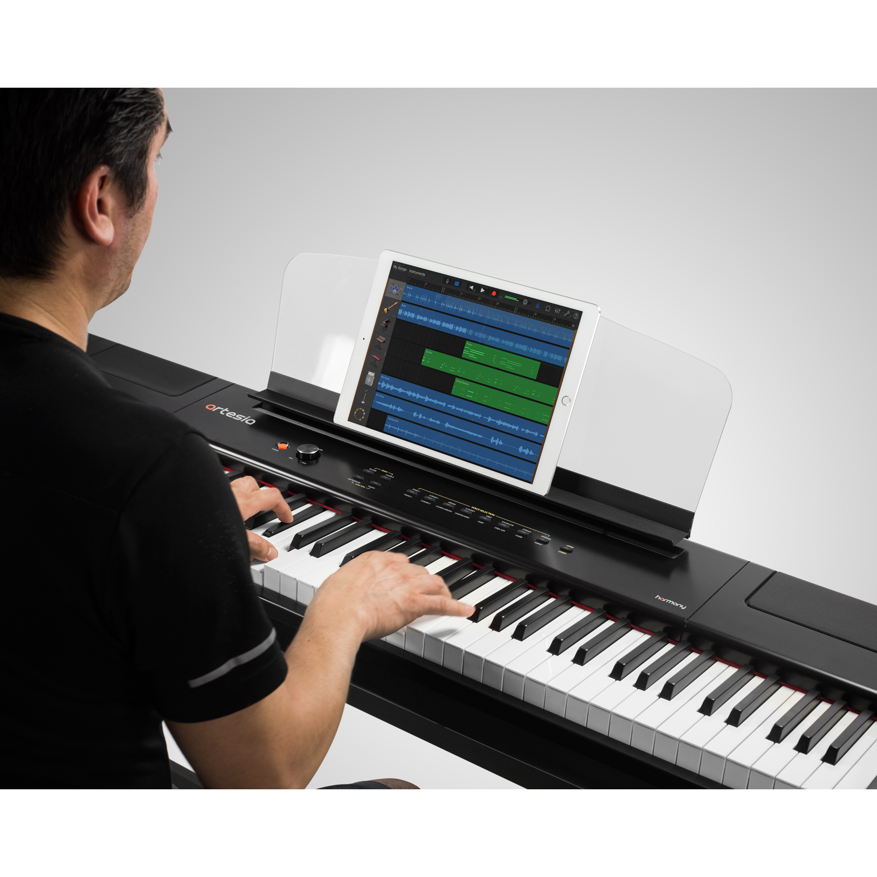 Đàn Piano điện cao cấp/ Home Digital Piano - Artesia Harmony - Weighted, hammer action keys - Màu đen (BL)