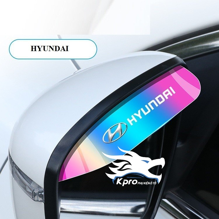 Bộ 2 miếng vè che mưa gương chiếu hậu ô tô phản quang 7 màu có logo - Hàng Kpro chất lượng cao