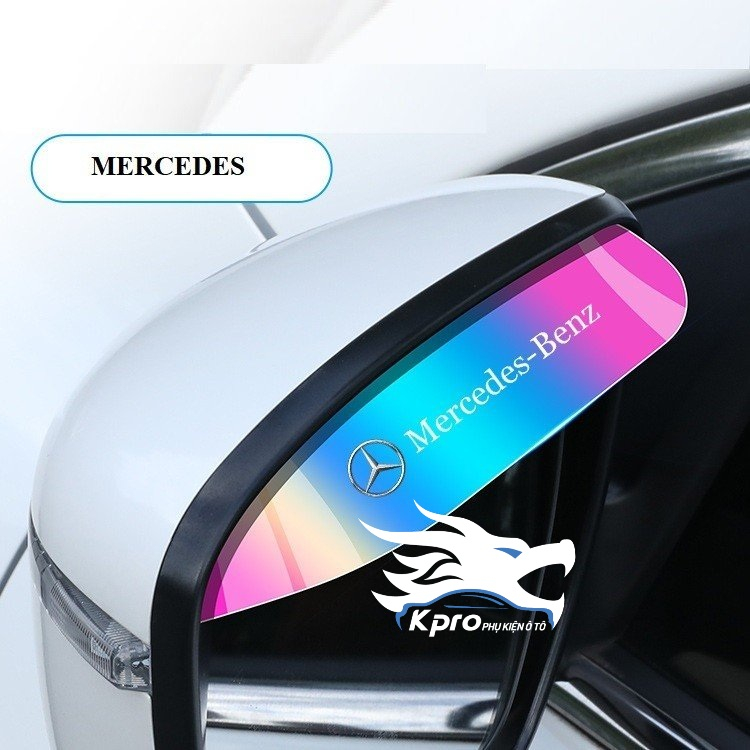 Bộ 2 miếng vè che mưa gương chiếu hậu ô tô phản quang 7 màu có logo - Hàng Kpro chất lượng cao