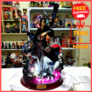Mô hình Itachi Có bản LED siêu đẹp, có 5 quạ, có hộp màu, cao 25 cm ( Tặng Poster miễn phí )