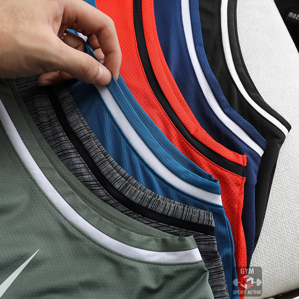 Áo ba lỗ nam thể thao áo sát nách bóng rổ chạy bộ tập gym nam tank Nike thun lỗ kim 4 chiều thoáng mát