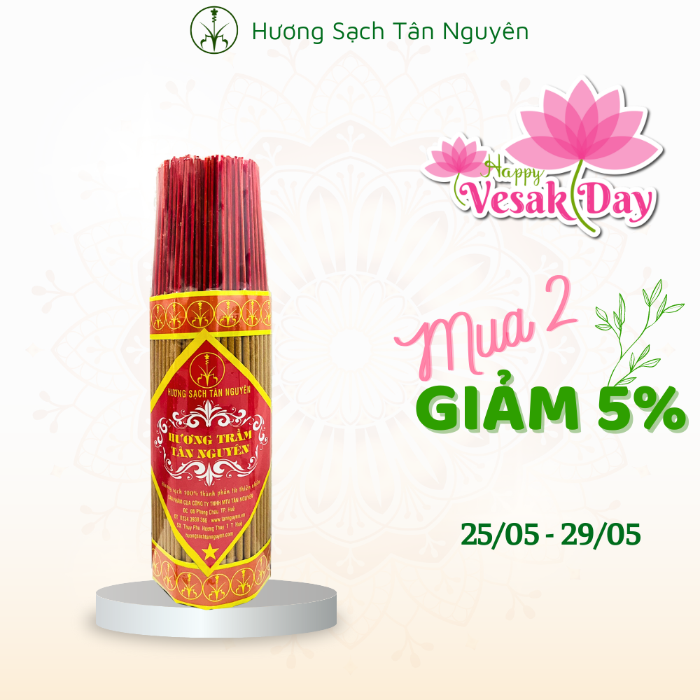 Nhang trầm hương Tân Nguyên, hương trầm sạch, nhang trầm cao cấp ngắn 23cm phù hợp nhà chung cư, trần thấp, hẹp
