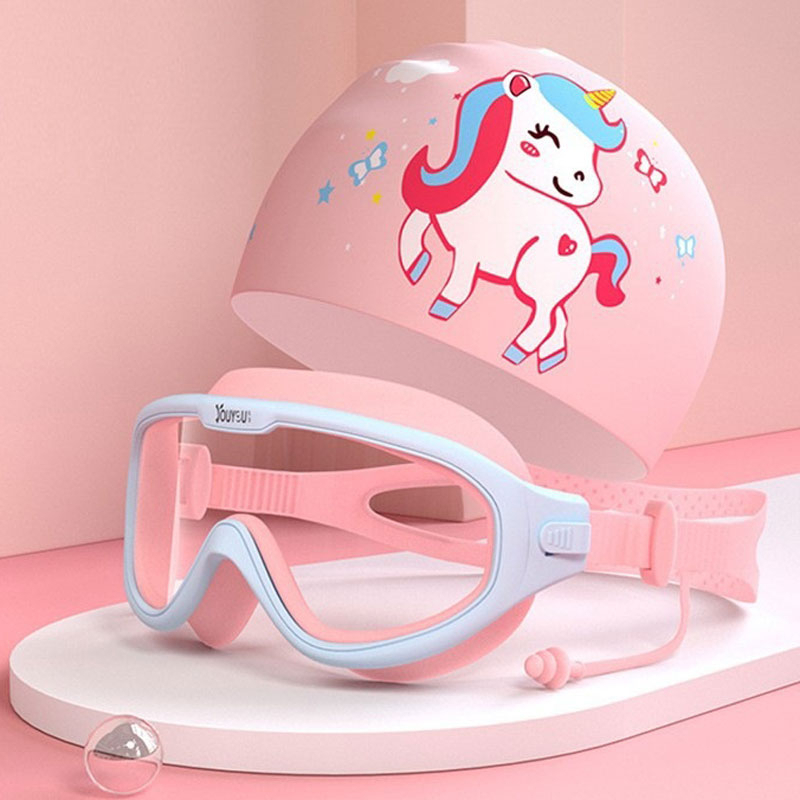 Combo kính bơi và mũ bơi Youyou dùng cho trẻ em cả bé trai và bé gái KB-008i