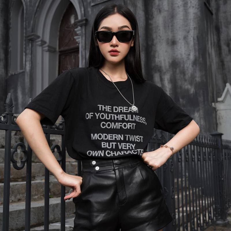 Áo thun nữ minimal MIR - Make It Rain the dream design cotton dáng tay lỡ phong cách basic