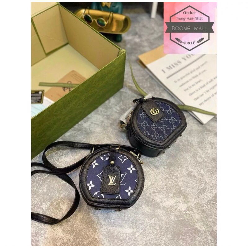 Túi cốp tròn da giả bò hoạ tiết mới 2023