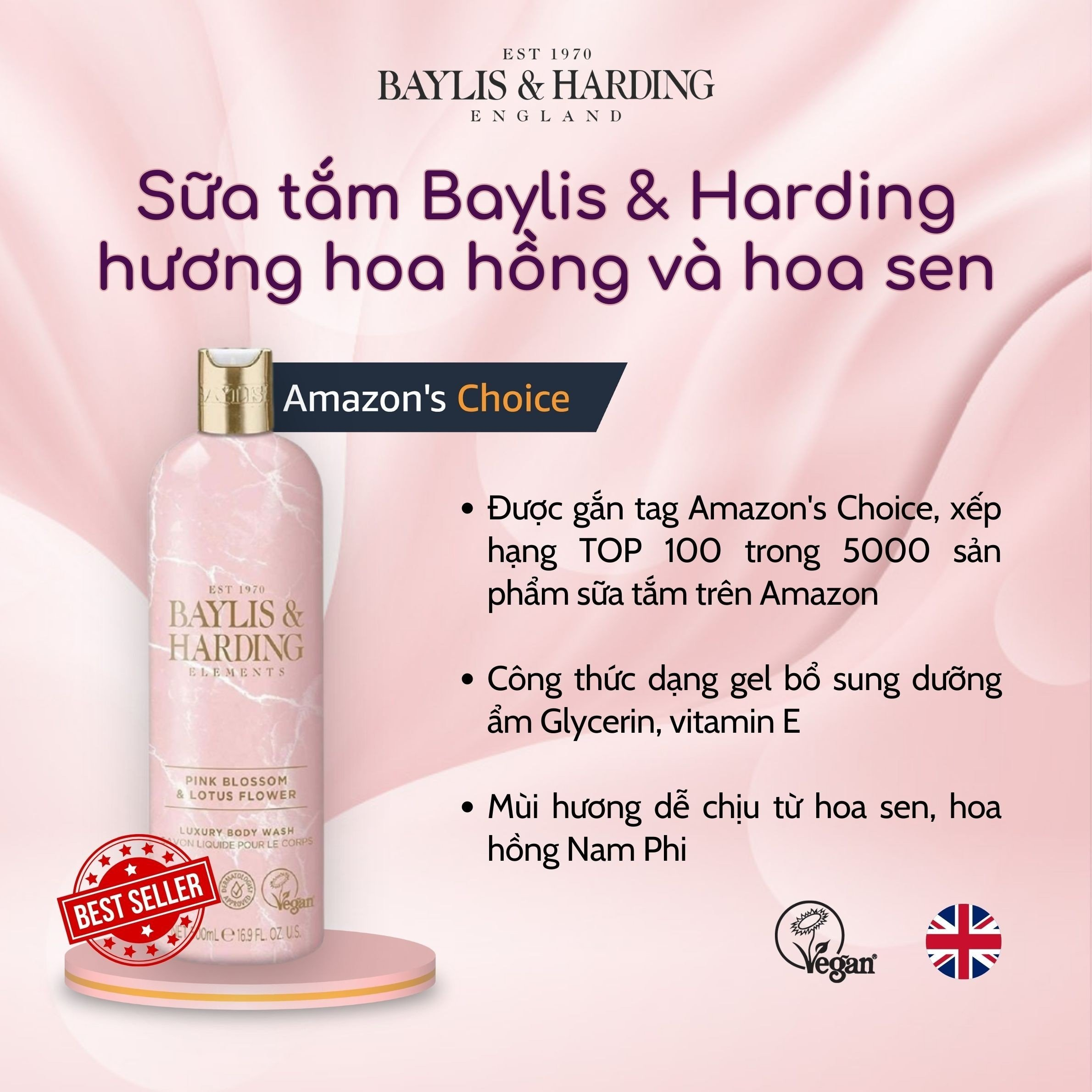 COMBO SỮA TẮM DƯỠNG DA HƯƠNG HOA HỒNG VÀ HOA SEN