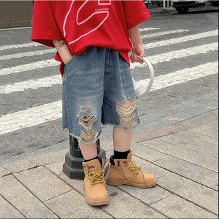 Quần Short Jean Mài Cực Cá Tính Cho Bé Trai QJL23_1