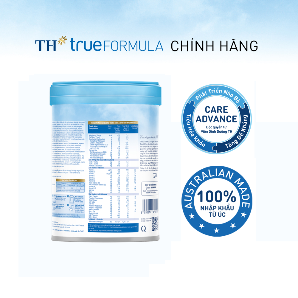 Sản phẩm dinh dưỡng công thức cho trẻ từ 2 đến 6 tuổi TH True Formula 4 800g