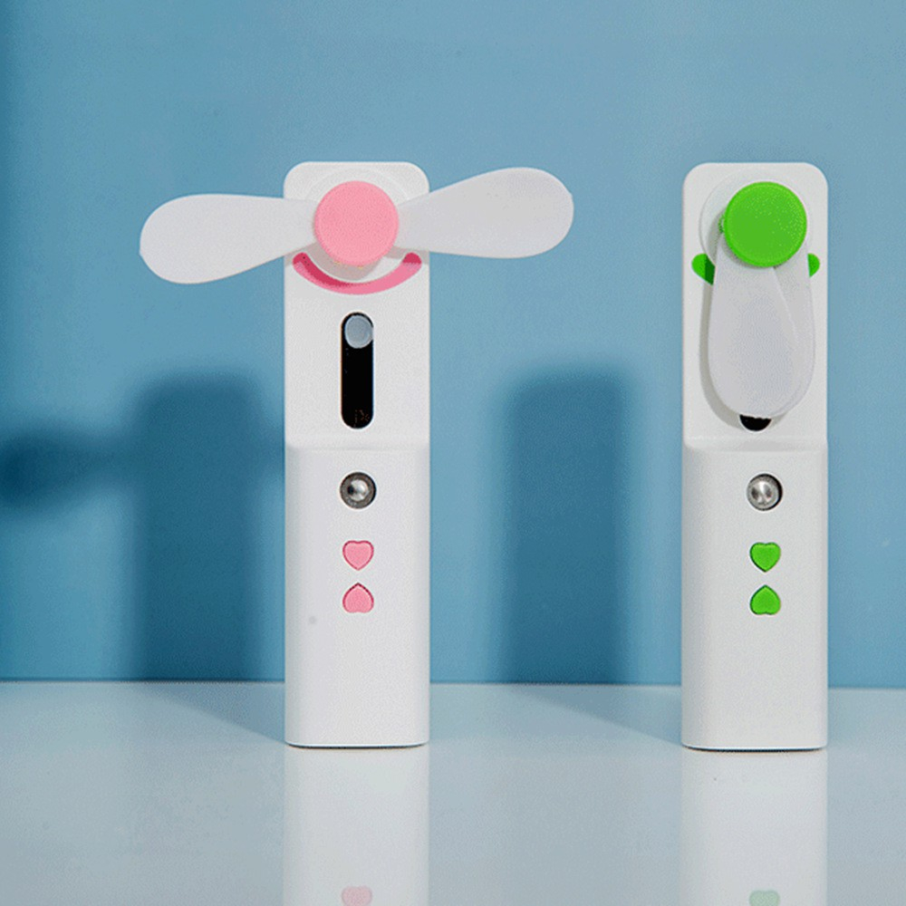 Quạt phun sương cầm tay, Quạt mini tích hợp hai chế độ quạt và phun sương hơi nước làm mát và cấp ẩm ch