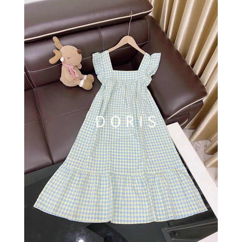 Váy sát nách thô hoa lụa bầu.