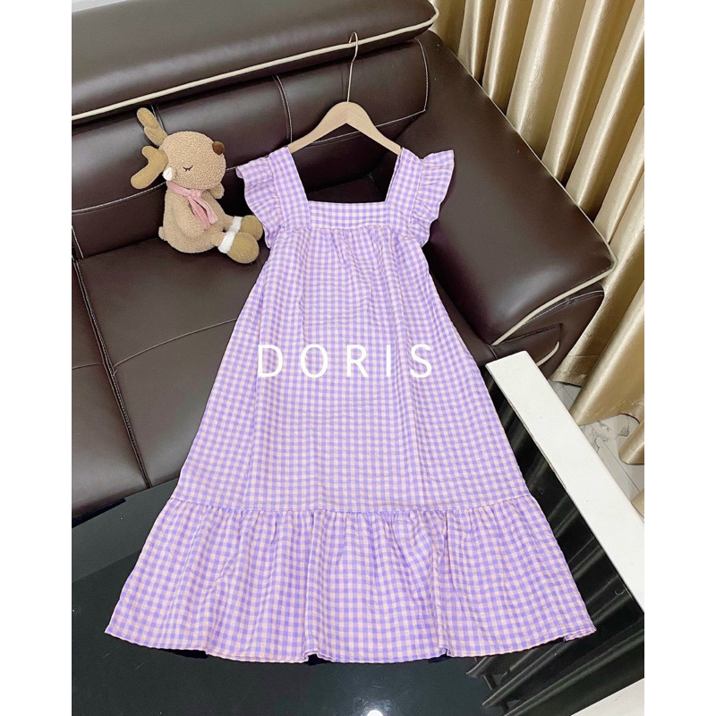 Váy sát nách thô hoa lụa bầu.