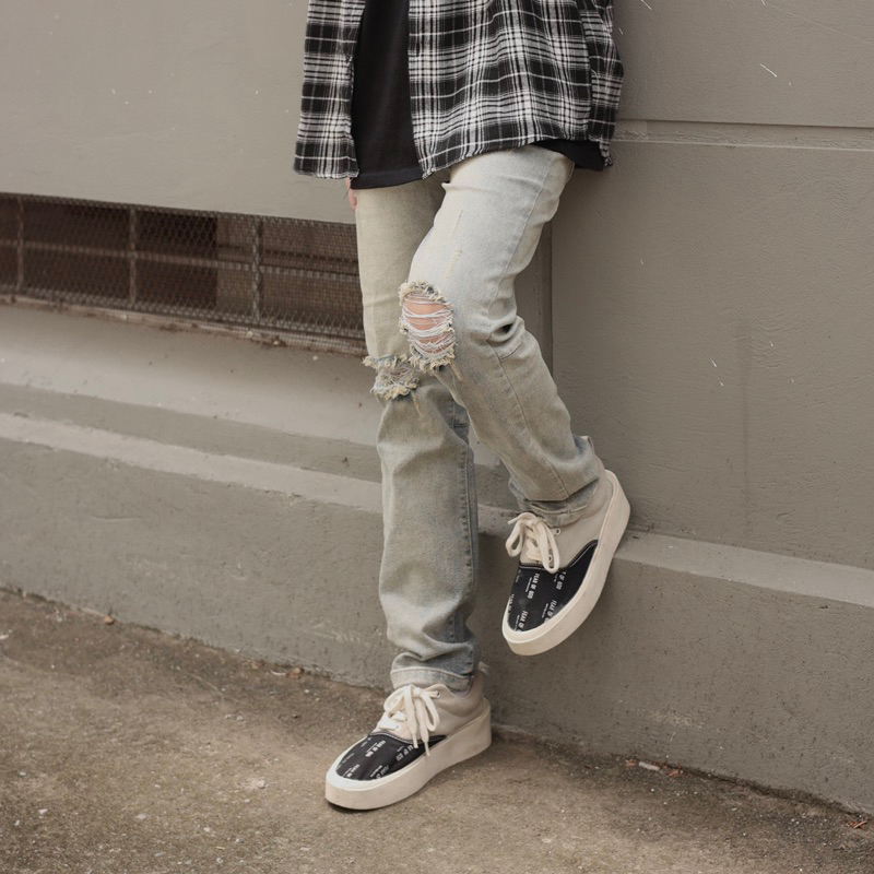 Quần jean nam streetwear cao cấp BEAR STREETWEAR,màu xanh vintage,form slimfit,vải denim co giãn